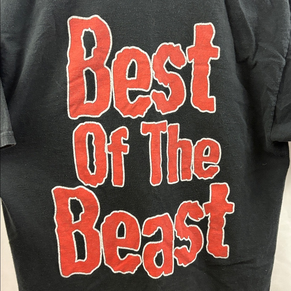 Iron Maiden Best Of The Beast T-shirt Medium Men’s Black Hanes Heavyweight Y2K - Picture 6 of 8